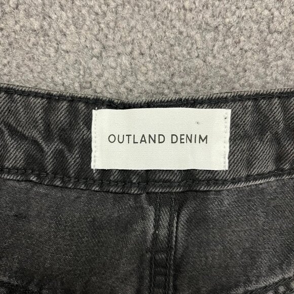 Outland Denim | NWOT Annie High Classic Aged Black Jean Shorts, size 28 - Picture 9 of 12